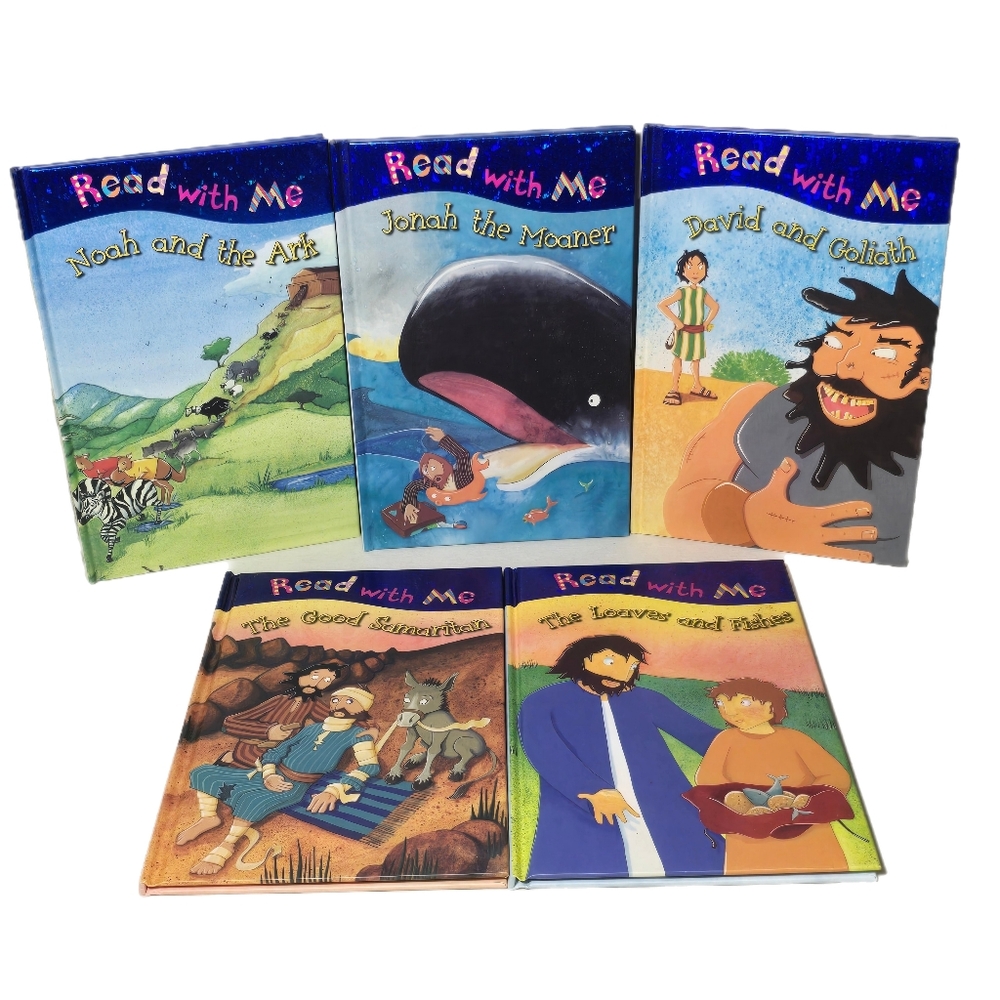 Set of 5 Read with Me Children's Bible Stories Noah, Jonah, David, New Testament